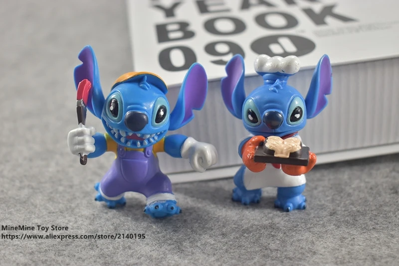 DISNEY Lilo &amp Stitch 8 шт./компл. 6 см фигурка осанки коллекция украшений аниме игрушка