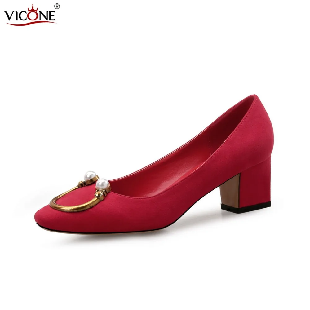 Vicone Для женщин весна/осень острый носок звон квадратный каблук v10116|square heel|pointed