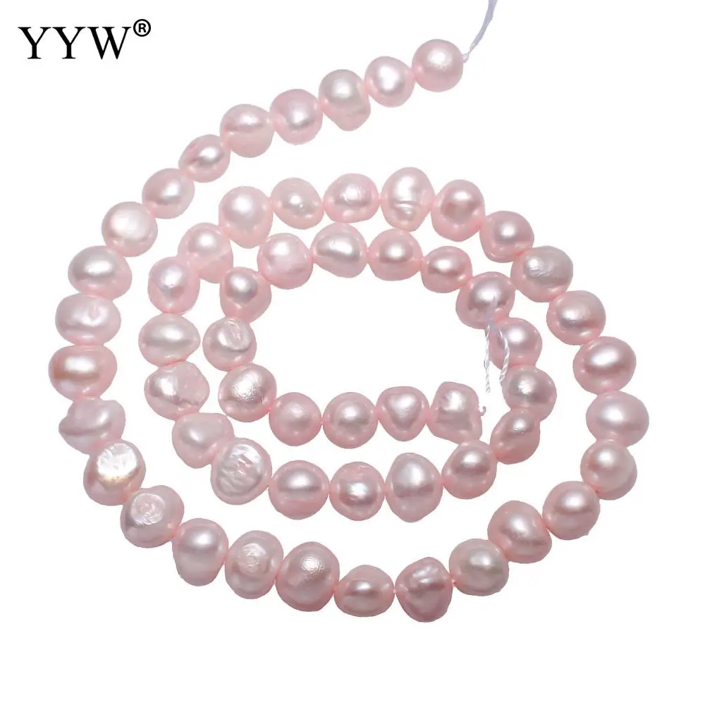 

Цепочка Женская круглая розовая, 7-8 мм, с искусственным жемчугом