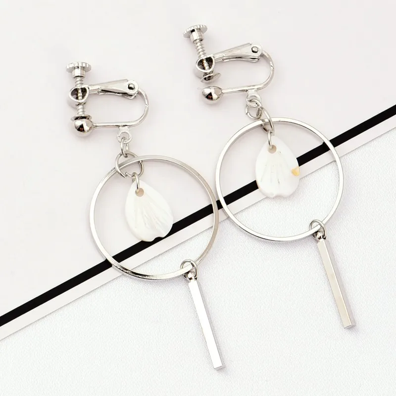 Модные естественные ракушки кулон металлическая полоса зажим винт без отверстия