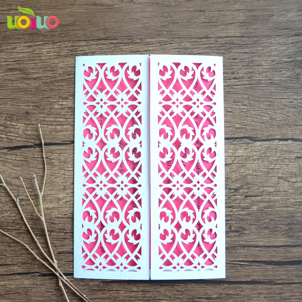 

20pcs free shipping Laser cut GATE Invitation Card various color wedding favor invitation card