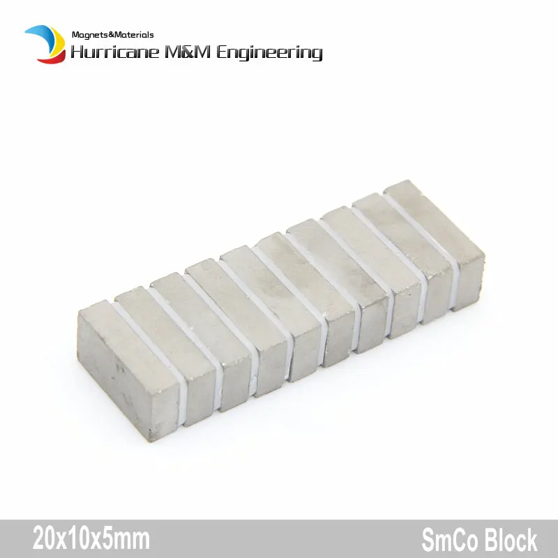 Магниты редкоземельные 20x10x5 мм класс YXG24H 100 градусов C высокая рабочая