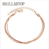 bracelets for girl party jewelry adjustable bracelet for women snake chain rode gold color blacelets bangles gift for her