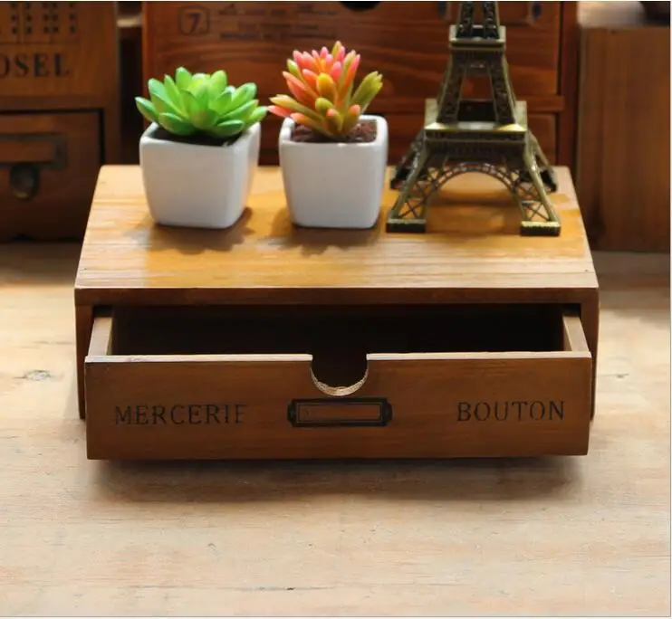 

Free Shipping!Wooden Storage Drawer Wooden Office Cosmetic Storage box Jewelry storage organizer Desktop Make up Storage case