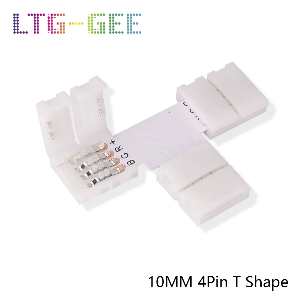 LTG GEE 5 шт. Бесплатная пайка светодиодный разъем 2PIN 4PIN 5PIN t образный угловой для 8 мм