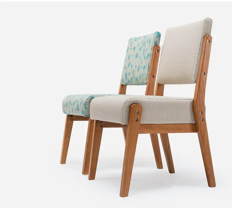 Фото Скандинавский обеденный стул из твердой древесины диван современный простой