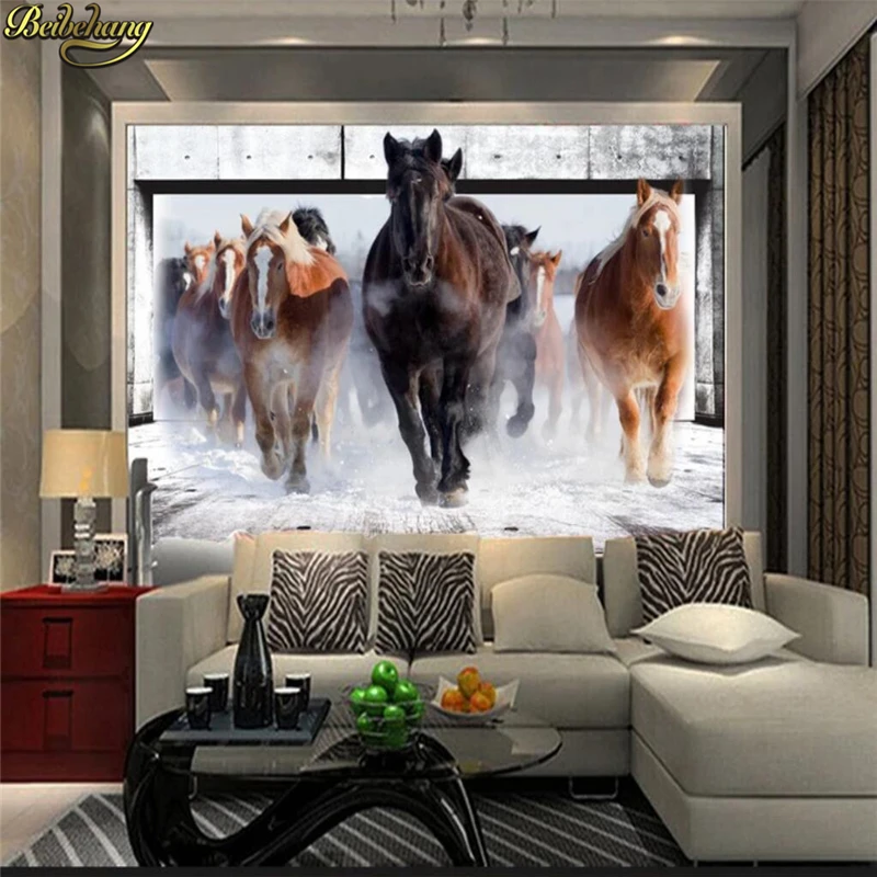 Фотообои beibehang 3d стерео Wanmabenteng для спальни гостиной дивана телевизора фоновые
