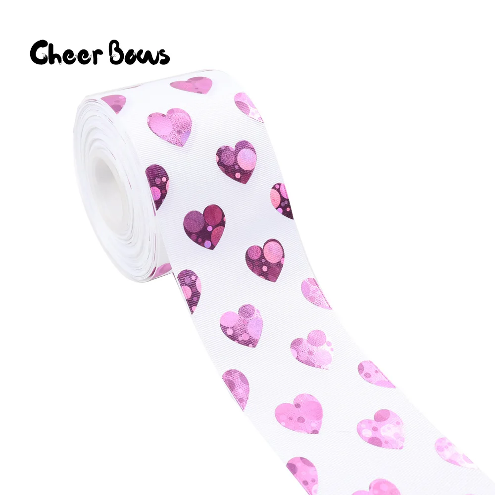 DIY Handmade Ribbons 2Yards White Love Hearts 75mm Wide Wedding Craft Printed Grosgrain Ribbon Party Decor Accessories | Дом и сад