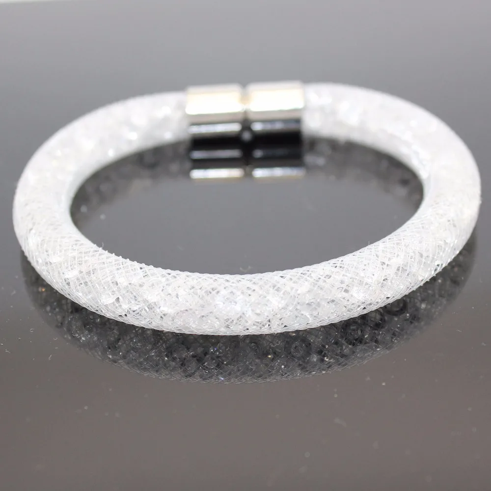 Кристалл Браслеты сетки цепочка с полный смолы Магнитная Обёрточная Бумага