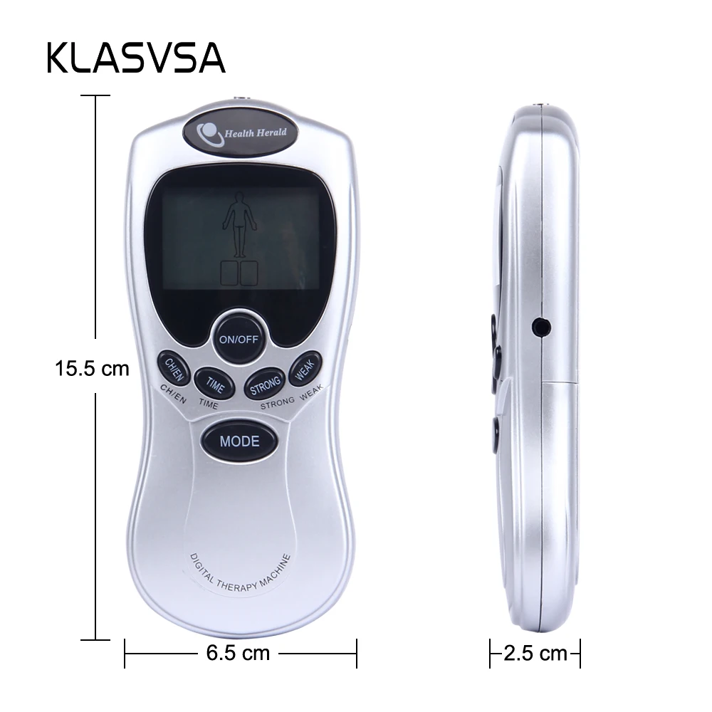 

KLASVSA Electronic Acupuncture Stimulator Tens Pad Therapy Treatment Muscle Body Massager Relaxation Health Care Pulse Slimming