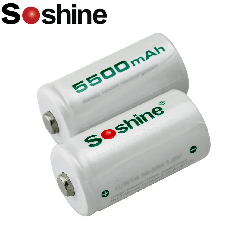 Soshine C/R14 C Размер 1 2 V перезаряжаемые батареи NiMH 5500mAh battery 2PCS|rechargeable battery|nimh rechargeablenimh