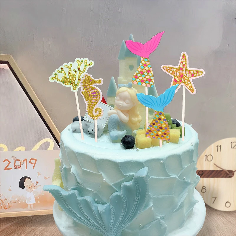 1 комплект DIY красочные блестящие подводный мир Морская звезда Русалка торт