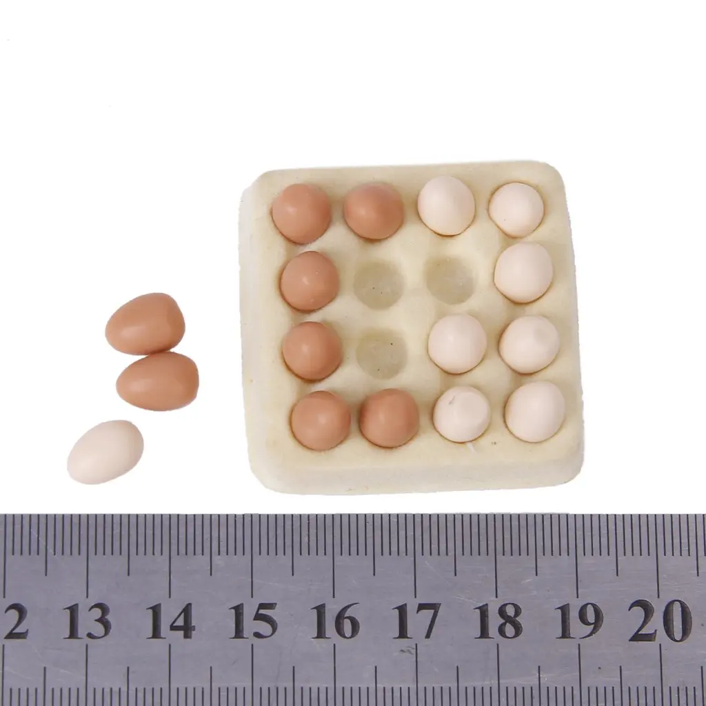 MACH 1/12 dollhouse miniature egg carton with 16 pcs eggs dollhouses | Игрушки и хобби