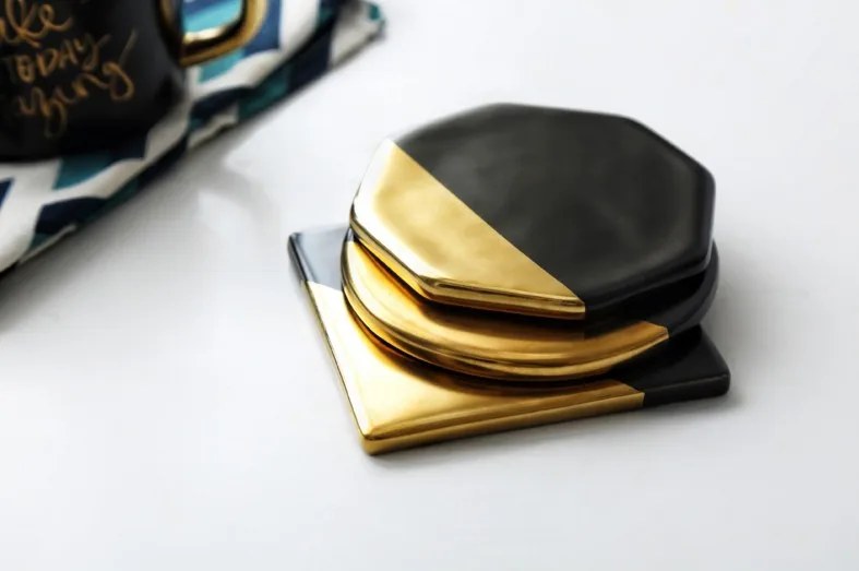 Goldblack чашки коврики Настольный закуски лоток тарелки концентратор Бар Салон Ресторан Декор подарок