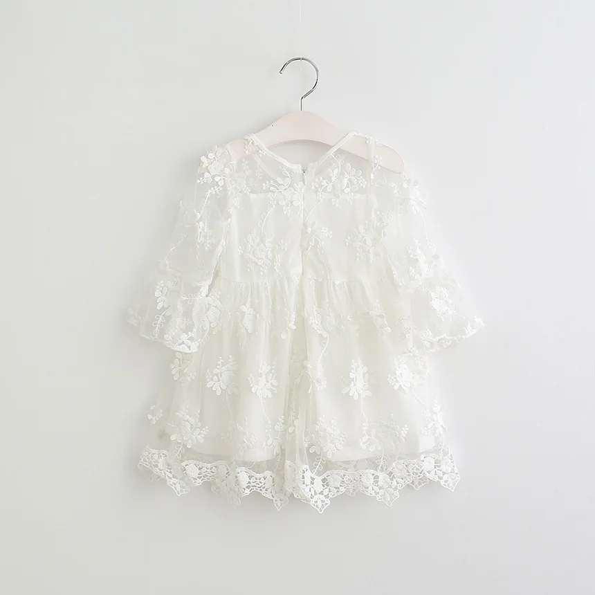 Summer Girl Clothes Embroidery Flower Dress Kid Dresses For Party Wedding Outfits Princess Floral Lace Ball Gown 3-8T | Детская одежда