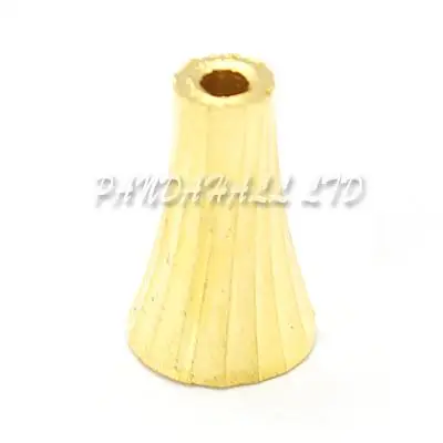 

Brass Bead Caps, Cone, Apetalous, Golden, 11x8mm, Hole: 2~8mm
