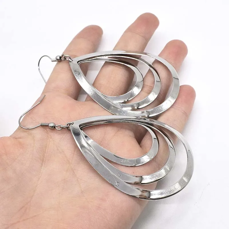 AMUMIU Новые Модные полые квадратные круглые серьги с пентаграммой Простые