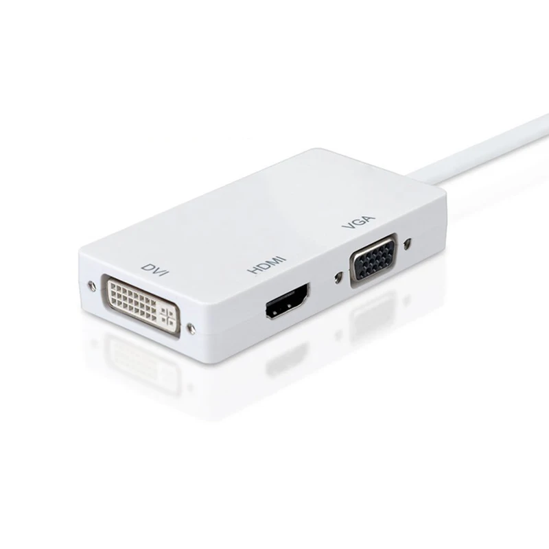 3 In 1 MINI DP To HDMI DVI VGA Adapter Converter Cable Male Female Thunderbolt Mini Display Port 1080P for MacBook Air Pro |