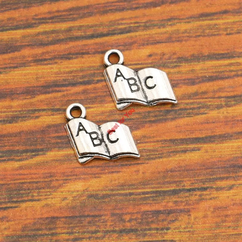 20 шт ABC подвеска книга кулон подходит для браслета ожерелье тибетское