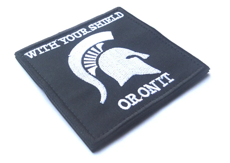 2 шт. вышитая Спарта с вашим щитом или на ней нашивка военная Лоскутная Ткань