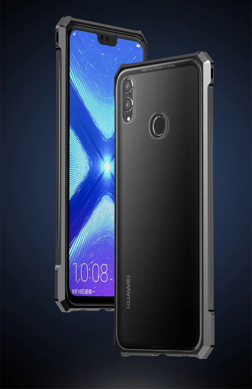 Honor 8X чехол металлический бампер стекло задняя крышка для huawei Honor 8x Honor8x прозрачный чехол из закаленного стекла для телефона