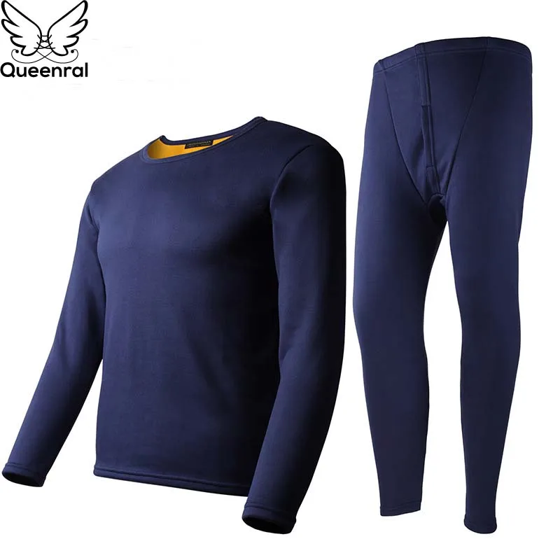 Queenral утепленное бархатное зимнее термобелье комплекты для женщин/мужчин вторая