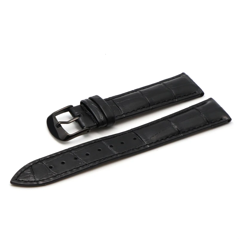 black BK 12 14 16 18 19 20 21 22 24 мм ремешок из натуральной кожи роскошный ремешок для часов ремень наручные часы Дамский ремешок красный черный белый - Цвет ремешка: black BK