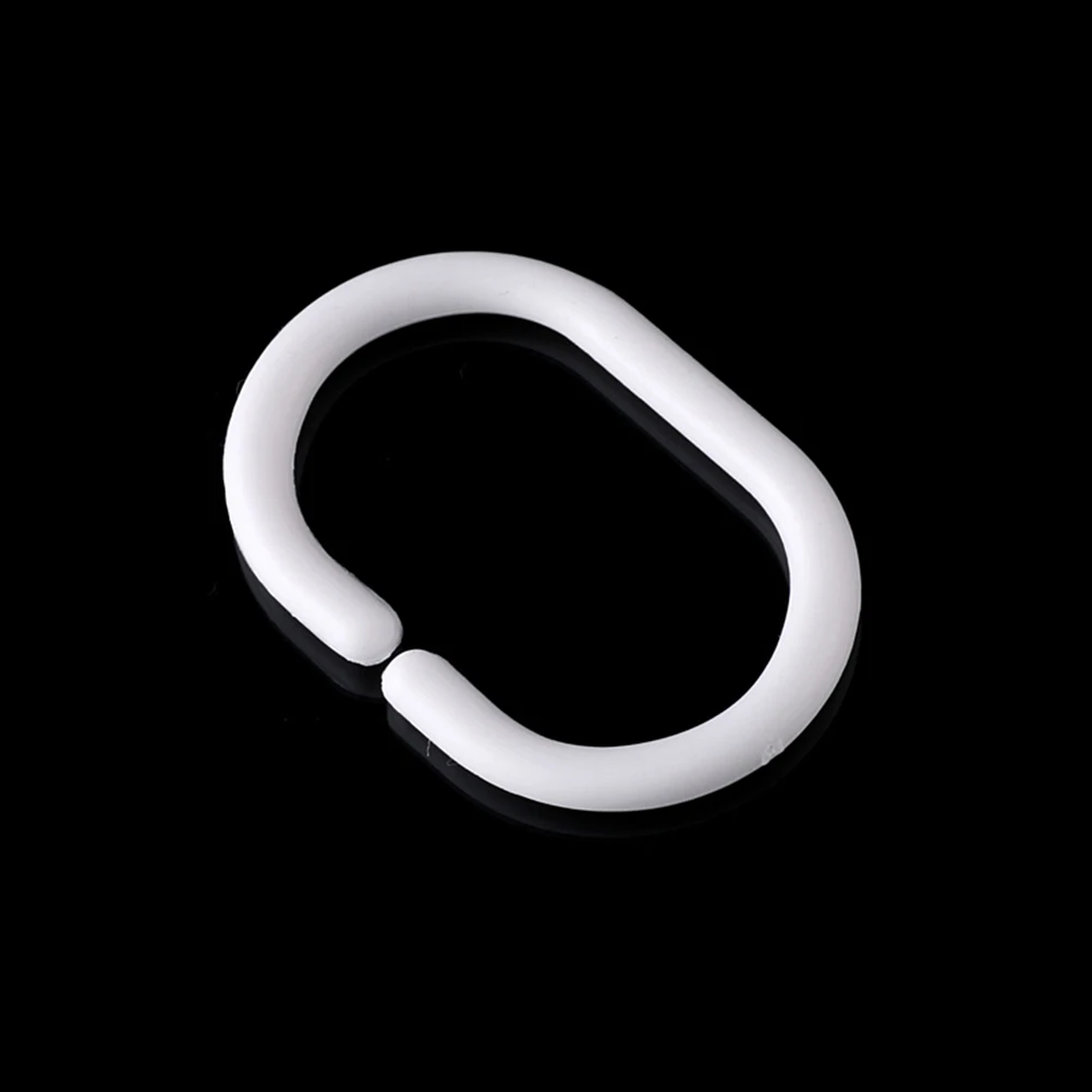 

48pcs Curtain Hooks Safe Practical White Plastic Shower Rings Hanger