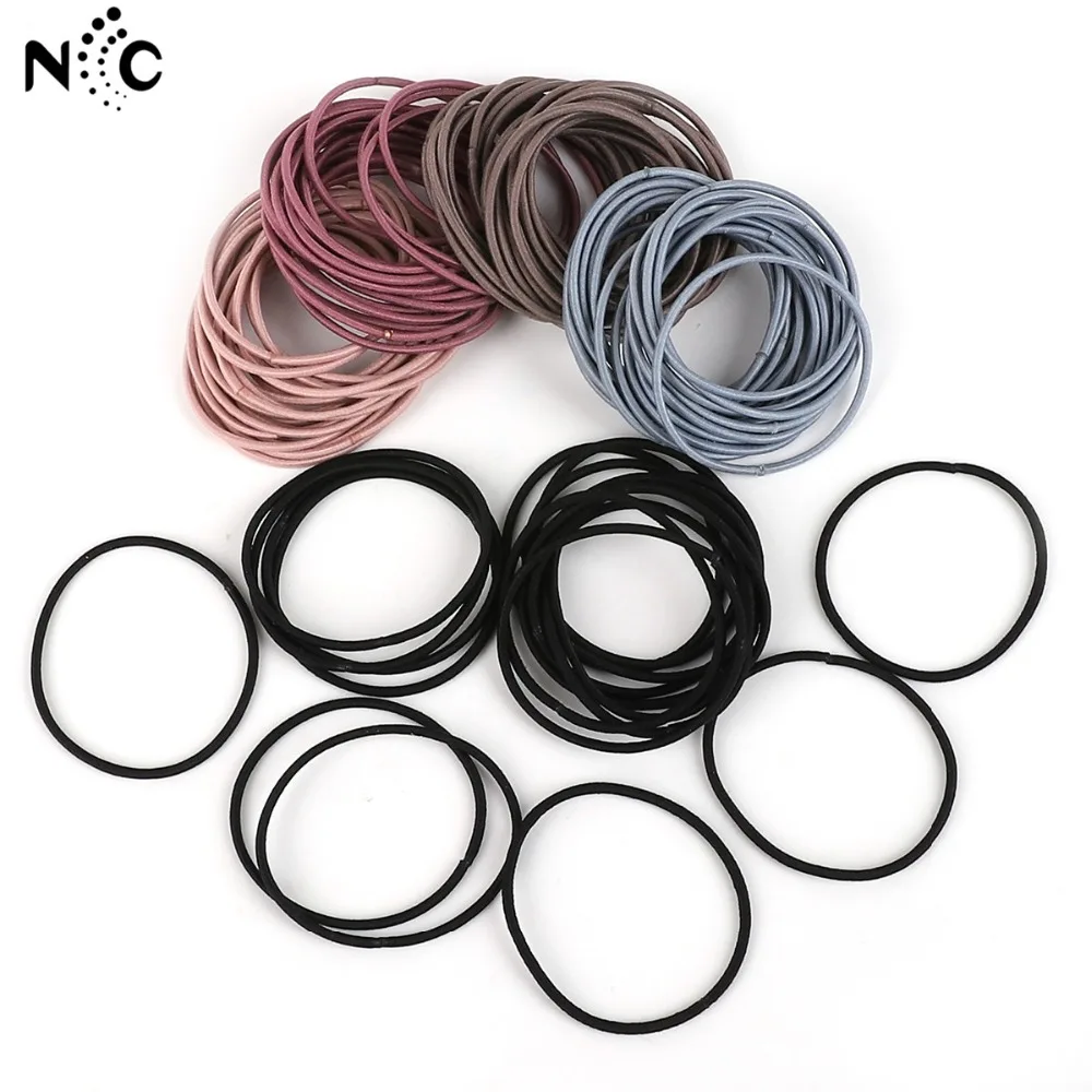 Резинки для волос нейлоновые эластичные девочек 5 см 100 шт. |