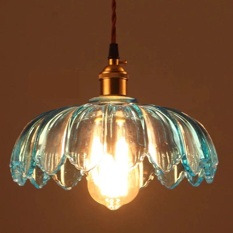 Современная цветная стеклянная люстра простая светодиодная Подвесная лампа