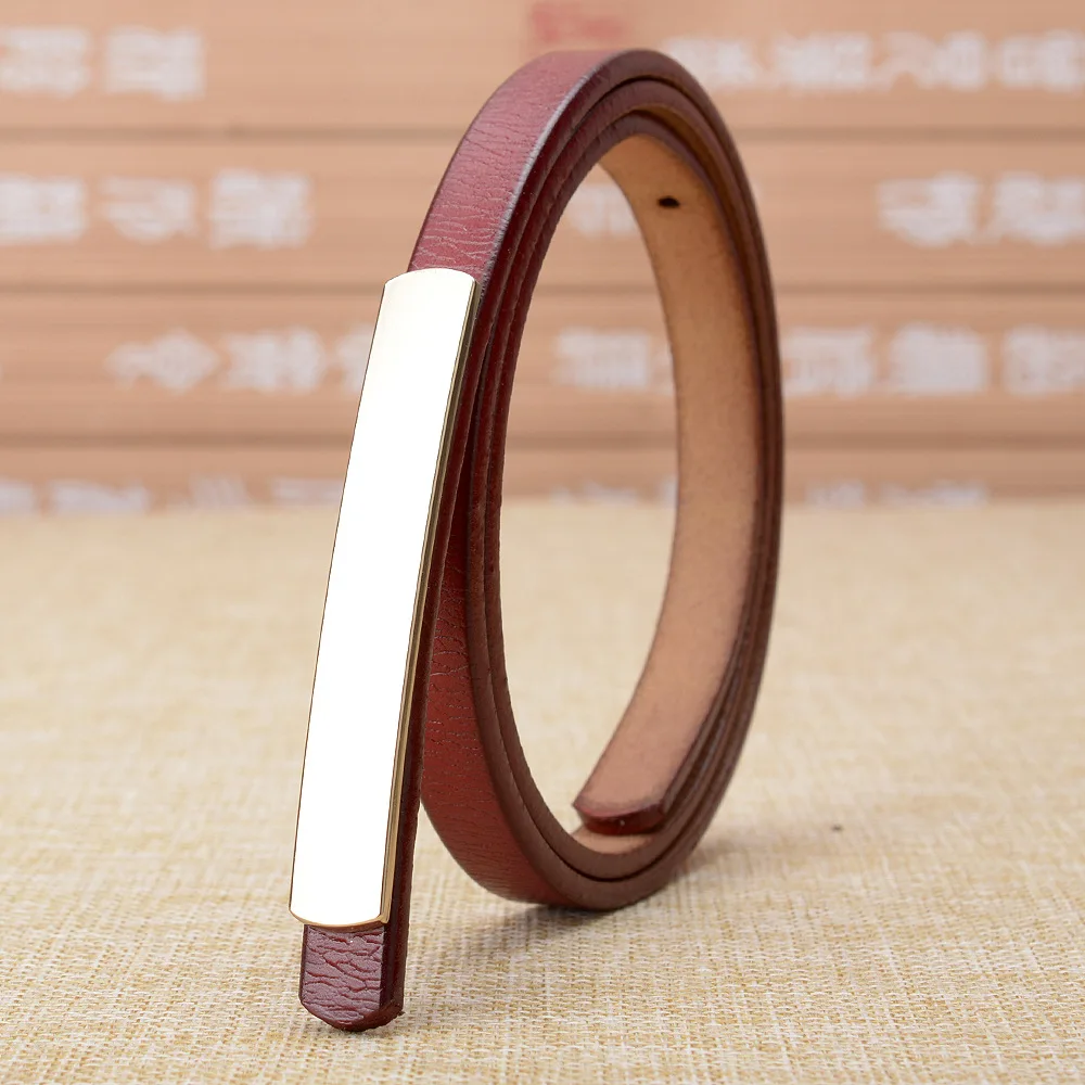 Модный женский золотой длинный кожаный ремень с металлической пряжкой шириной 1 2