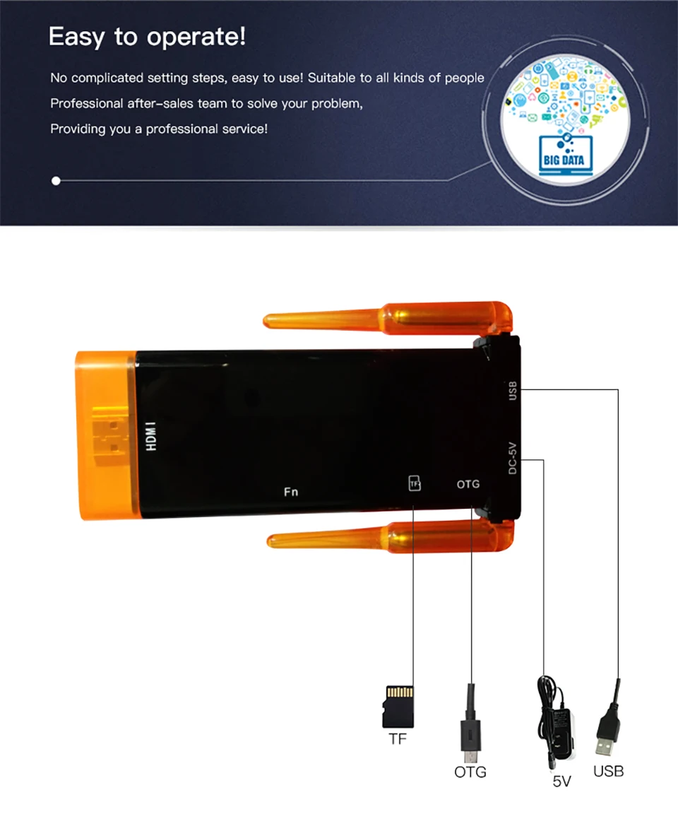 ТВ-палка Android 5,1 J22 2 Гб 16 Гб Rockchip Rk3229 2,4G Wifi Bluetooth 4,0 1080P ТВ-палка Android tv медиаприставка