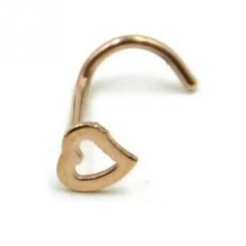 2018 New Fashion Nose Rings Stainless Steel Crystal Heart Multicolor Studs Hooks Body Piercing Faux Nariz Percing Jewelry | Украшения и