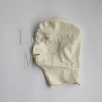 3d clipping head latex hoods white monkey face rubber hoods open nostrils and mouth with back zip