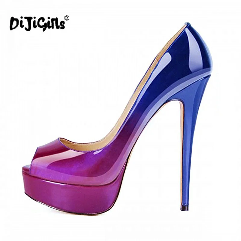 Туфли лодочки женские на высоком каблуке с открытым носком размеры 34 46|peep toe