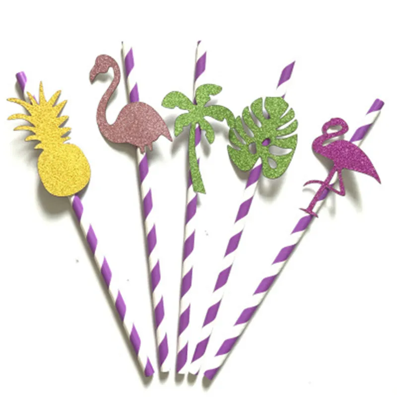 5 шт. креативные летние фламинго растения для вечеринки Бумажные Соломенные