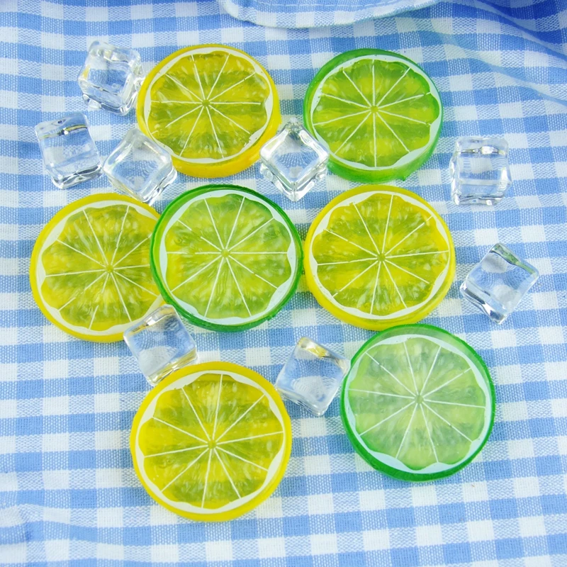 Simulation Lemon Slices Fake Fruit Model Artificial Ice Cube Reusable Photography Studio Props DIY Ornament Backdrop Decoration |