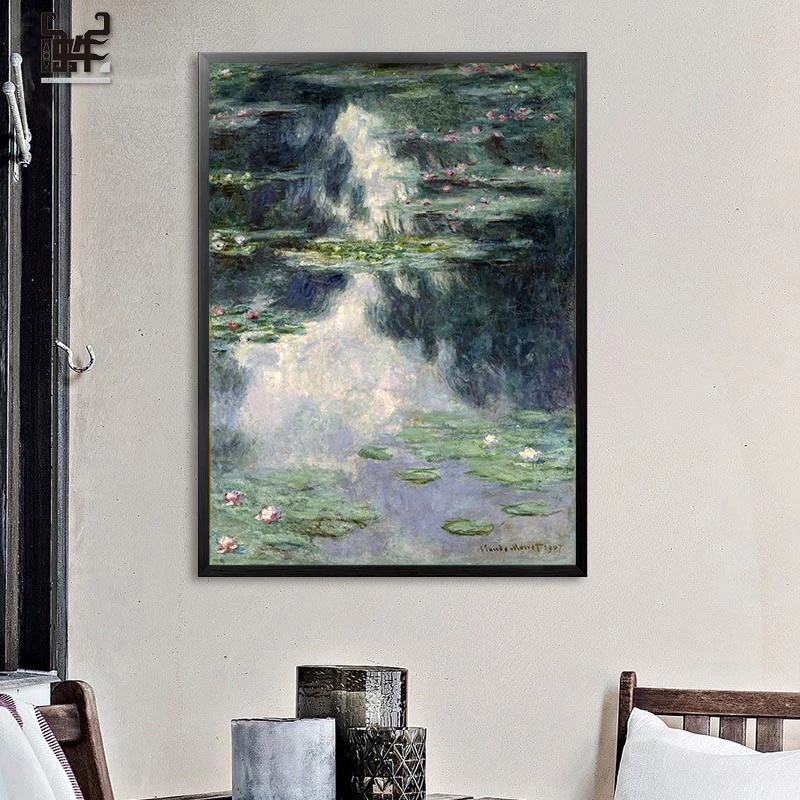 Картина на холсте Monet ВОДНЫЕ ЛИЛИИ Современное украшение постеры с цветочным