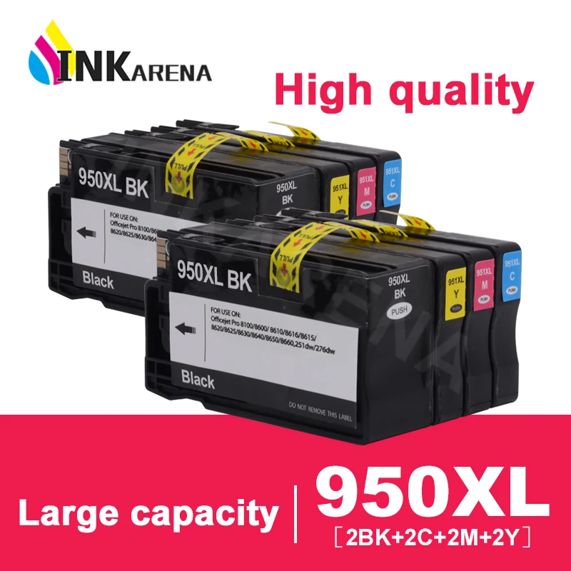 INKARENA 8 шт. полный картридж для HP 950 951 Officejet Pro 8100 8600 8610 8620 8630 8660 8615 8625 251dw