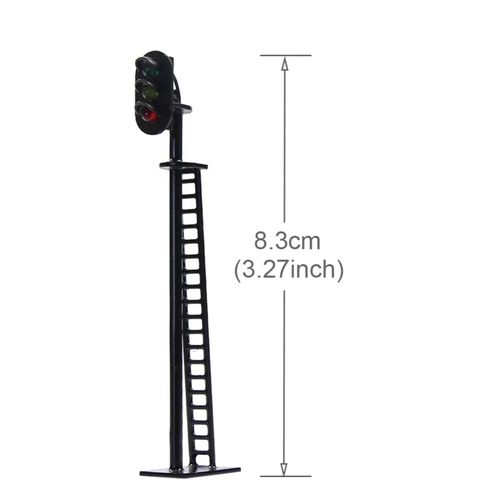 5 шт. модель железнодорожных блоков сигналов G/Y/R масштаб HO OO 8 см 12 В светодиодная