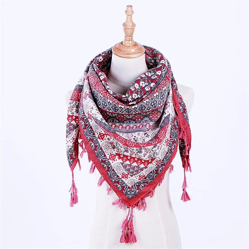 dark pink Горячая Распродажа, новая мода, Осень-зима, Модный женский шарф с кисточками, большой квадратный шарф, изысканный дизайн, женская брендовая шаль - Цвет: dark pink