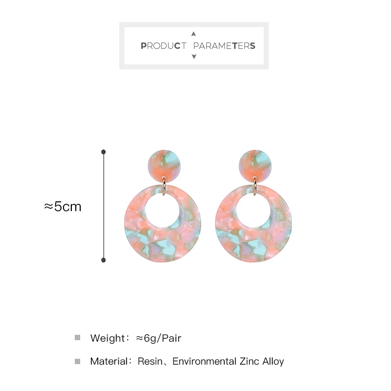 Женские полимерные серьги KISS ME большие круглые с подвеской в богемном стиле