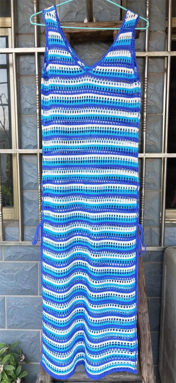 

Summer Women Sexy Bikini Long Cover Up See-through Spaghetti Strap Dresses Swimwear Swimsuit Beach Dress Bikini Cover-Ups