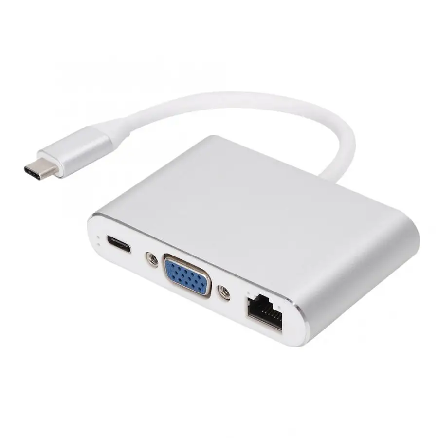 Многофункциональный адаптер с разъемом Type-C к HDMI + VGA USB Hub 5 в 1 USB3.0 конвертер