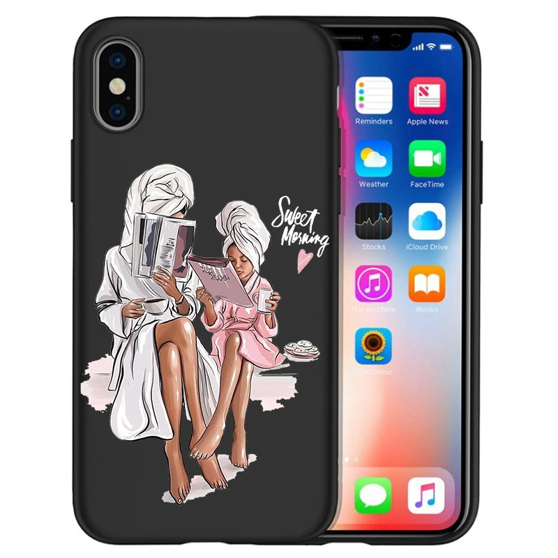 11 Чехол для iPhone xr, чехол для iPhone 7, чехол X XS MAX 8, 6, 6S Plus, 5, 5S, SE, супер, для мамы, девочки, каштановые волосы, мама, ребенок, мышь, Etui, чехол - Цвет: 11