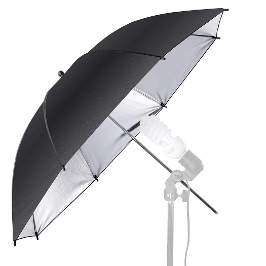 Black Silver Neewer Профессиональный 3" /84 см Белый Прозрачный Зонтик Отражателей для Фотостудия Вспышка Света - Цвет: Black Silver