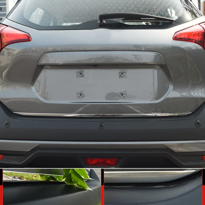Для Nissan Kicks внешний вид автомобиля задняя дверь хвост ворота Молдинг Накладка авто аксессуары для автомобиля Стайлинг нержавеющая сталь