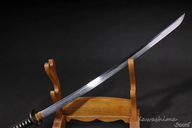 Grade A Katana Damasucs Folded Steel Clay Temper Blade Engraved Pattern Sharp Ready for Battle