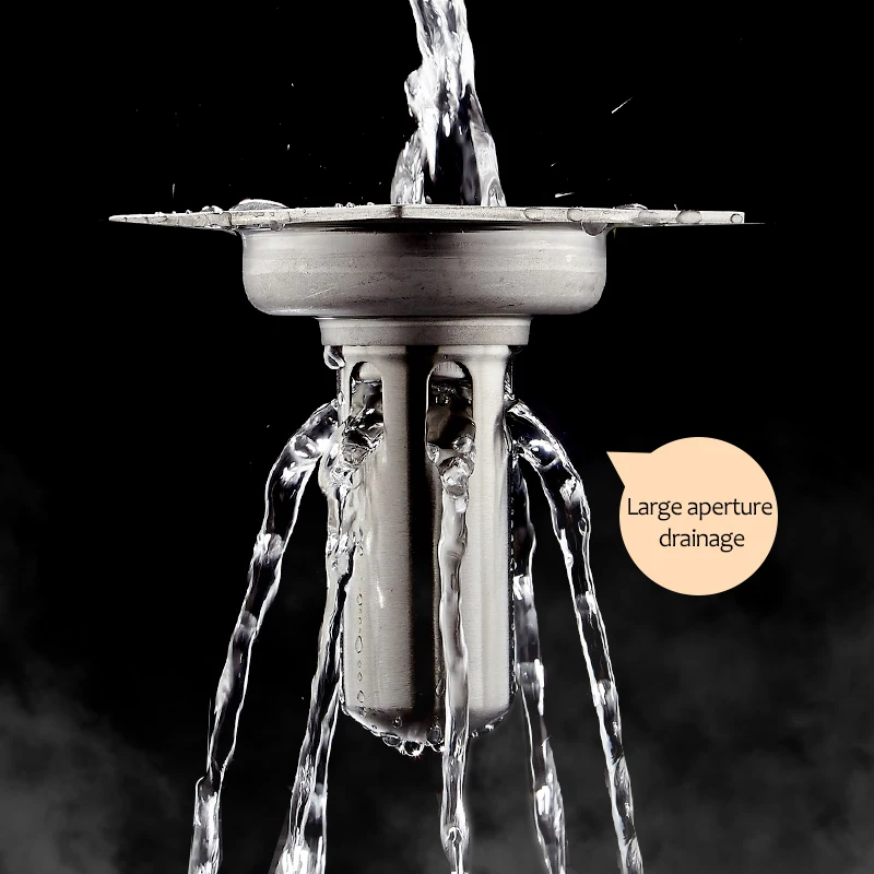 Сливное устройство для ванной и кухни двойной квадратный сливный напольный сток