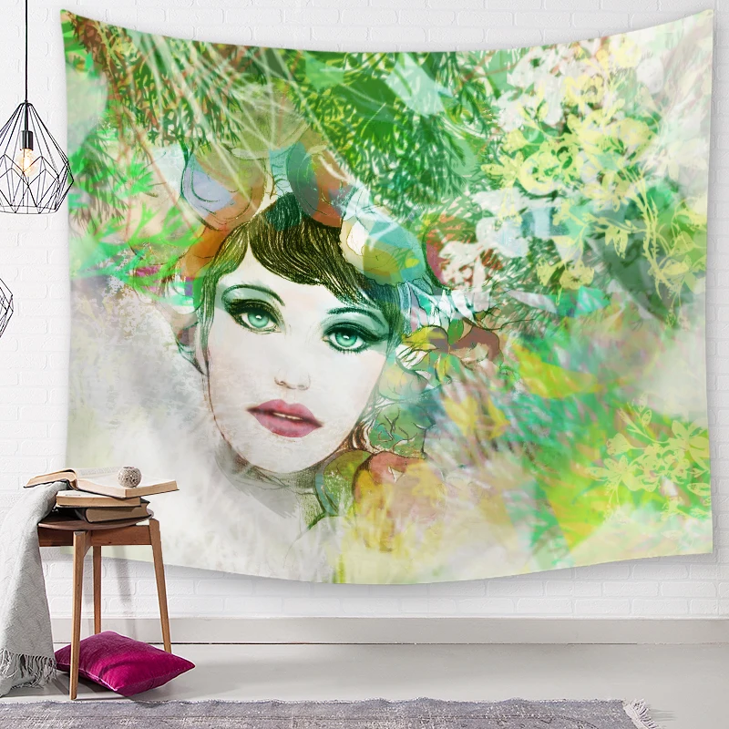 Картина маслом женский настенный декоративный гобелен полиэстер шторы плюс